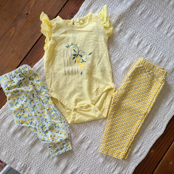 Jessica Simpson Other - Jessica Simpson Baby Lemon Summer Set 3 month